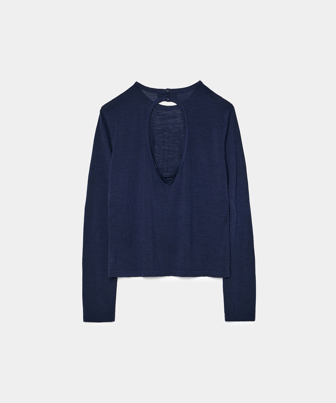 Wool Jersey Open Back Pullover