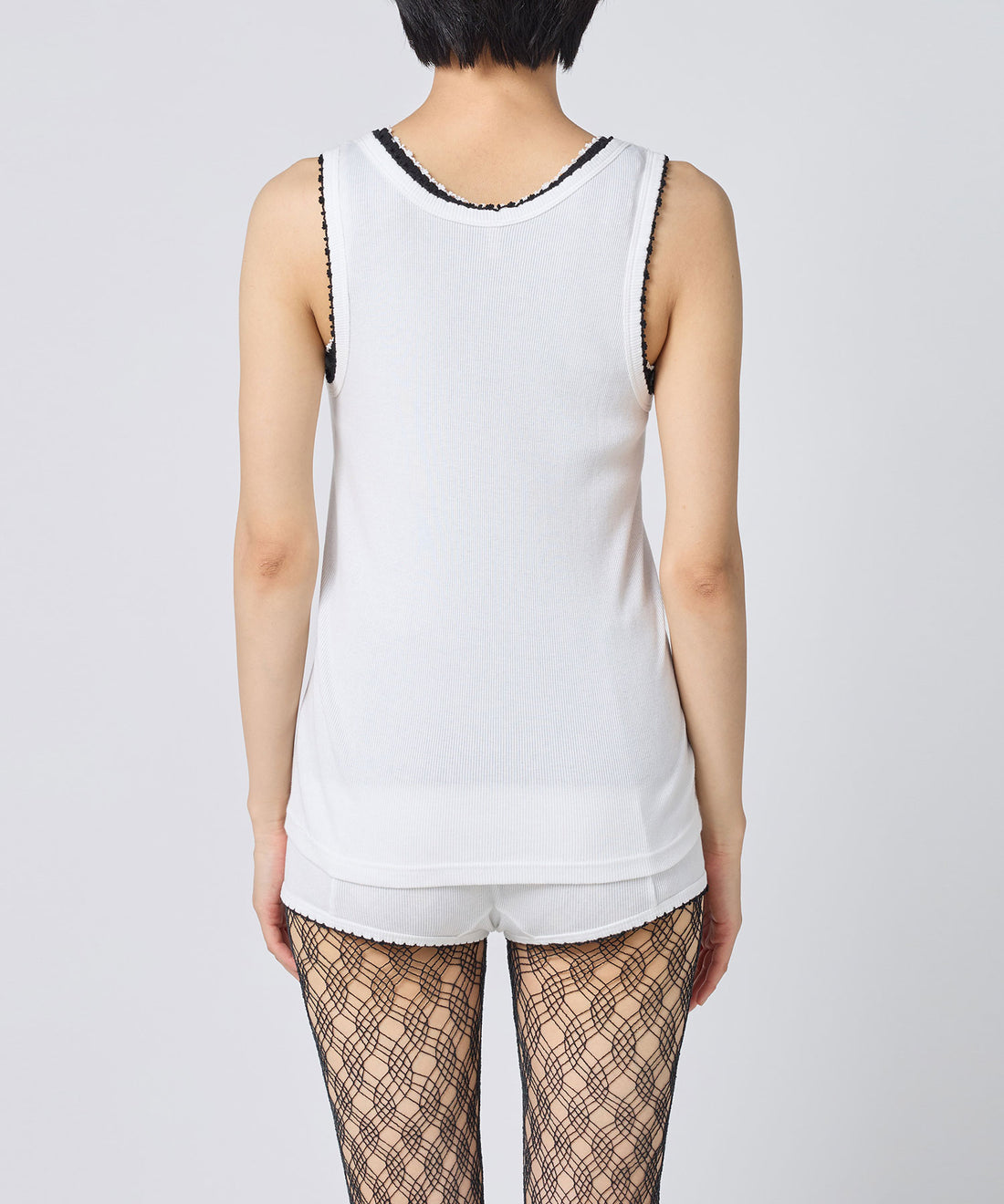Cotton/Silk Ribbed Basic Tank Top w/Emb.｜babaco(ババコ)公式通販