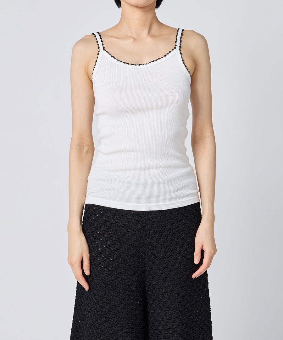 Cotton/Silk Ribbed Camisole w/Emb.｜babaco(ババコ)公式通販