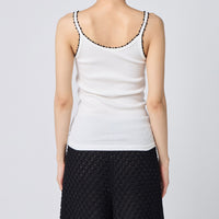 Cotton/Silk Ribbed Camisole w/Emb.