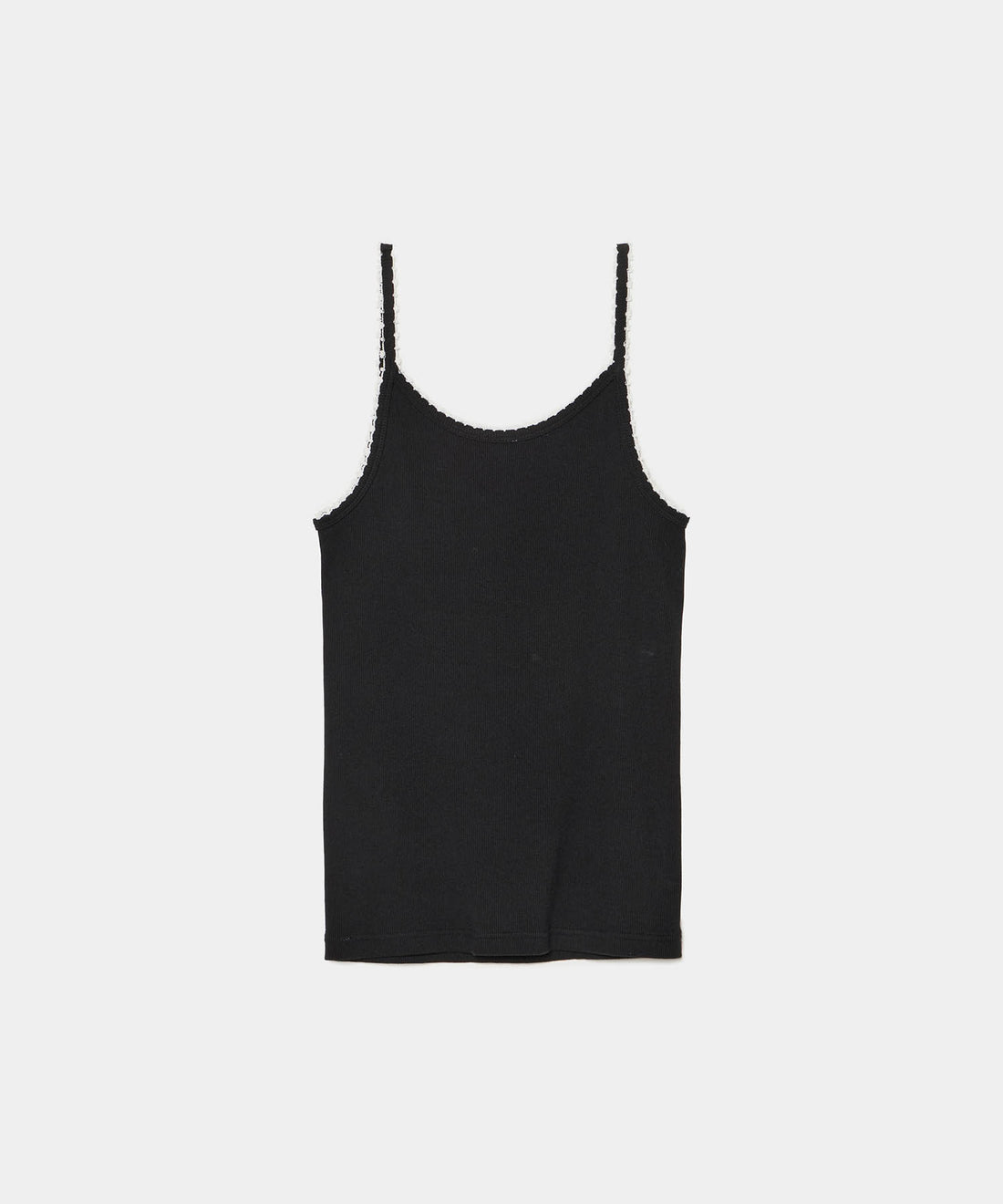 Cotton/Silk Ribbed Camisole w/Emb.