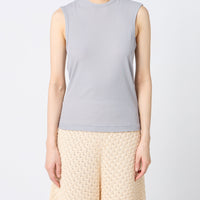 Twisted Cotton Back Tied Sleeveless Top