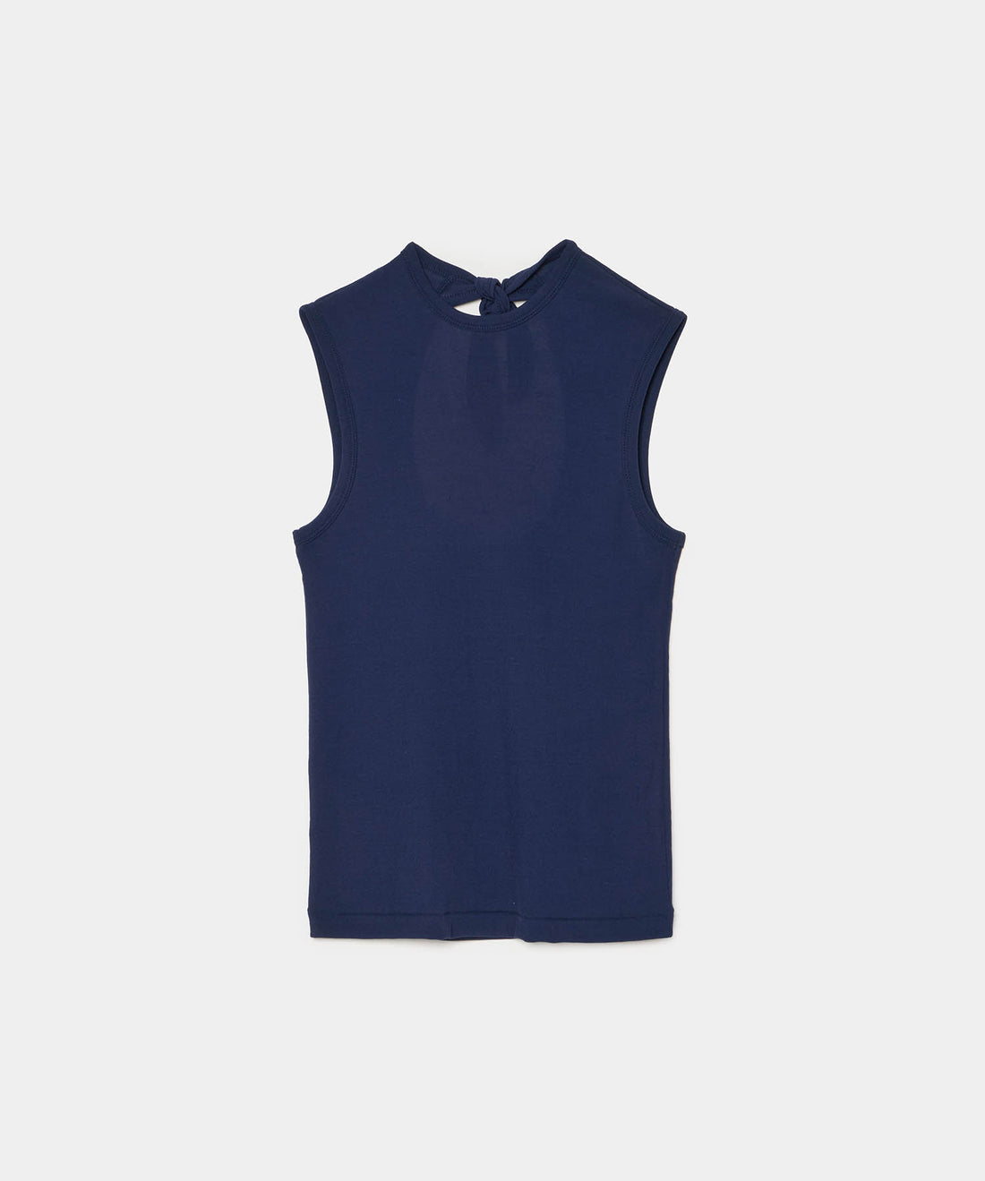Twisted Cotton Back Tied Sleeveless Top