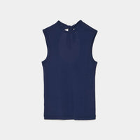 Twisted Cotton Back Tied Sleeveless Top