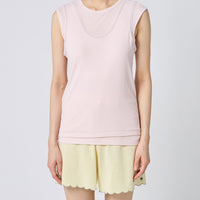 Twisted Cotton Layered Sleeve-less