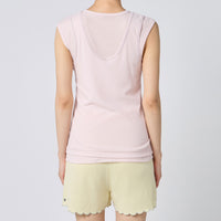 Twisted Cotton Layered Sleeve-less