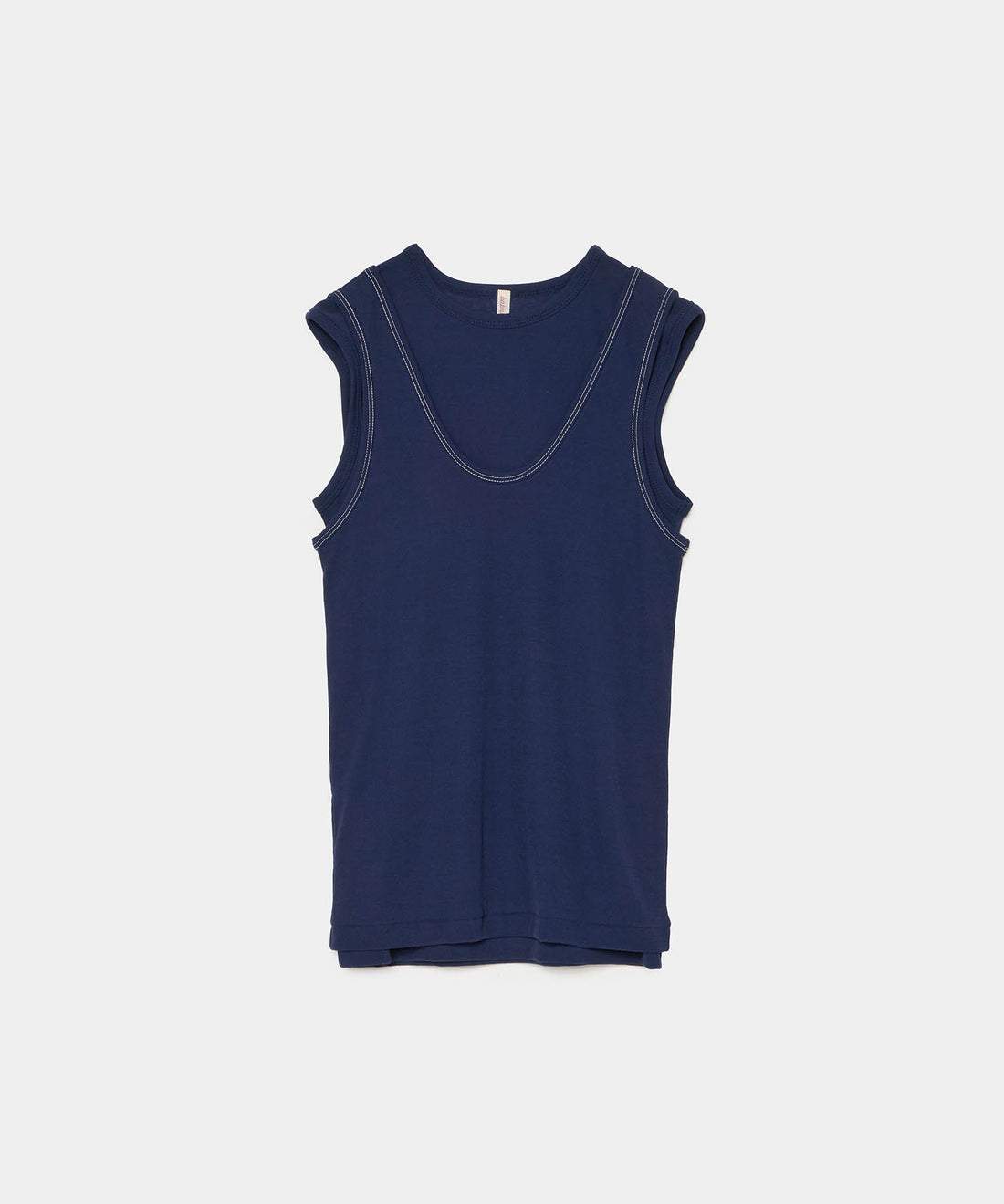 Twisted Cotton Layered Sleeve-less