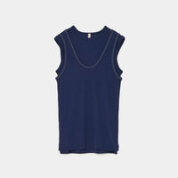 Twisted Cotton Layered Sleeve-less