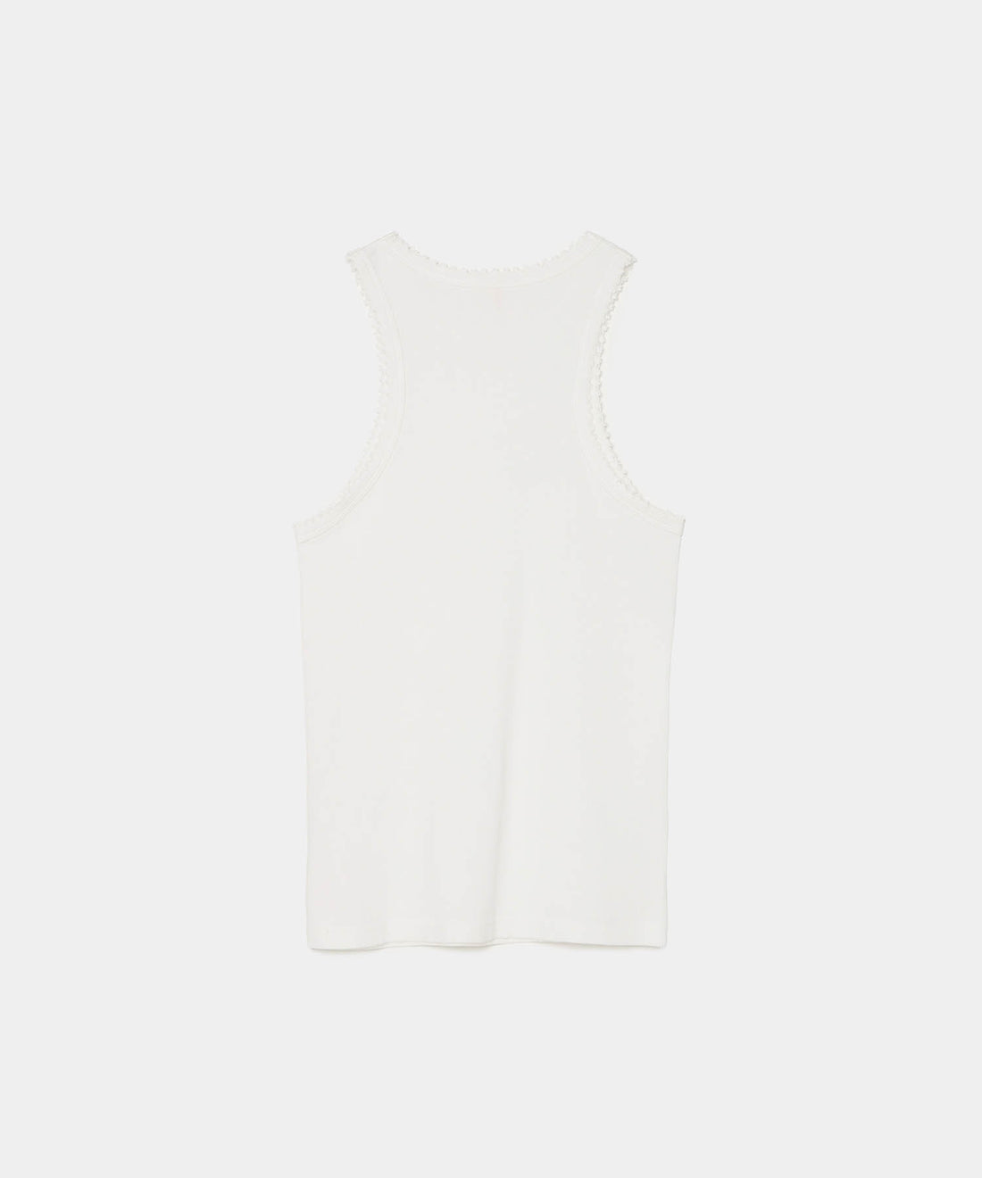 Cotton/Silk Ribbed Tank Top w/Emb.