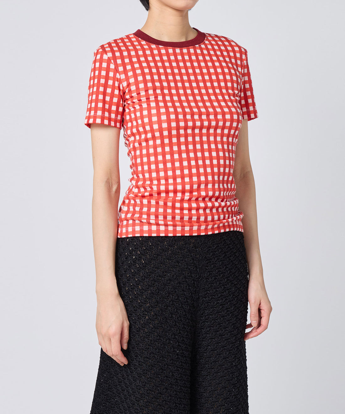 Gingham Check Print T-shirts