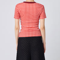 Gingham Check Print T-shirts