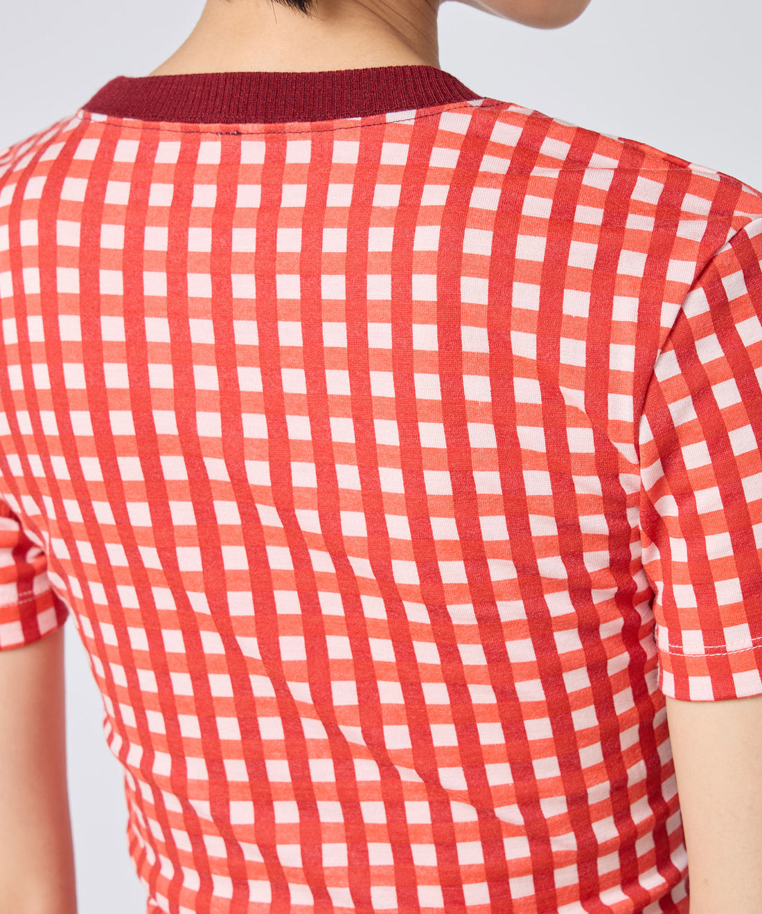 Gingham Check Print T-shirts