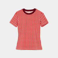 Gingham Check Print T-shirts