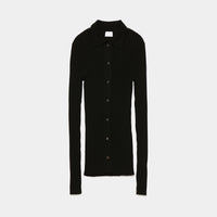 High Gage Wide Rib Polo Cardigan