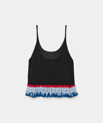 新品【babaco/ババコ】タンクトップ ブラック roku baserange babaco＞RIBBED TANK TOP W/EMB/タンクトップ