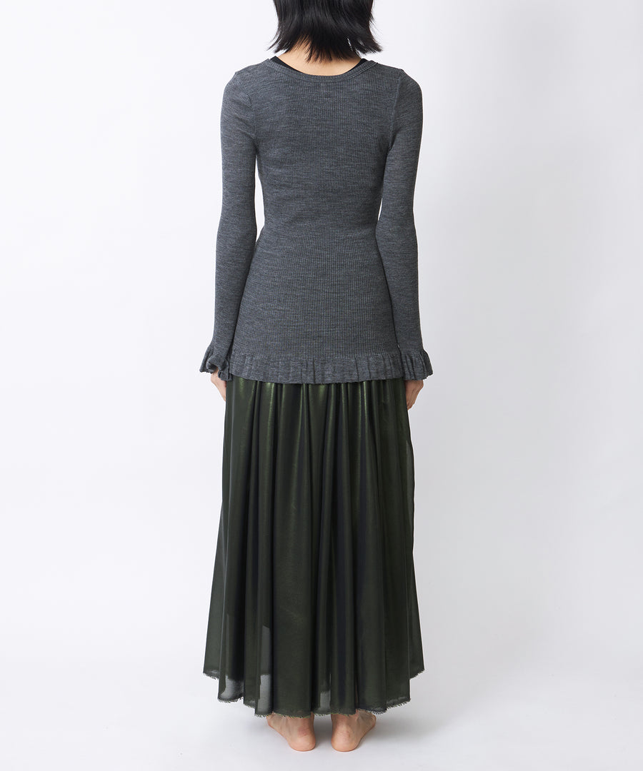 Fine Wool Ribbed Long Sleeve