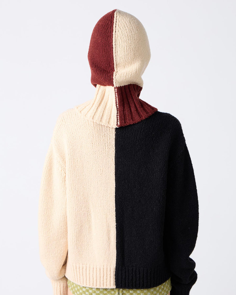 Bicolor Cashmere/Silk Balaclava