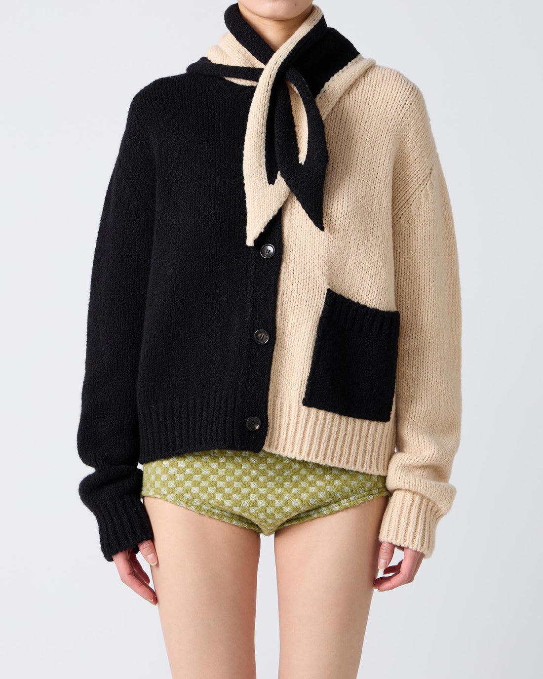 Bicolor Cashmere/Silk Triangle Scarf