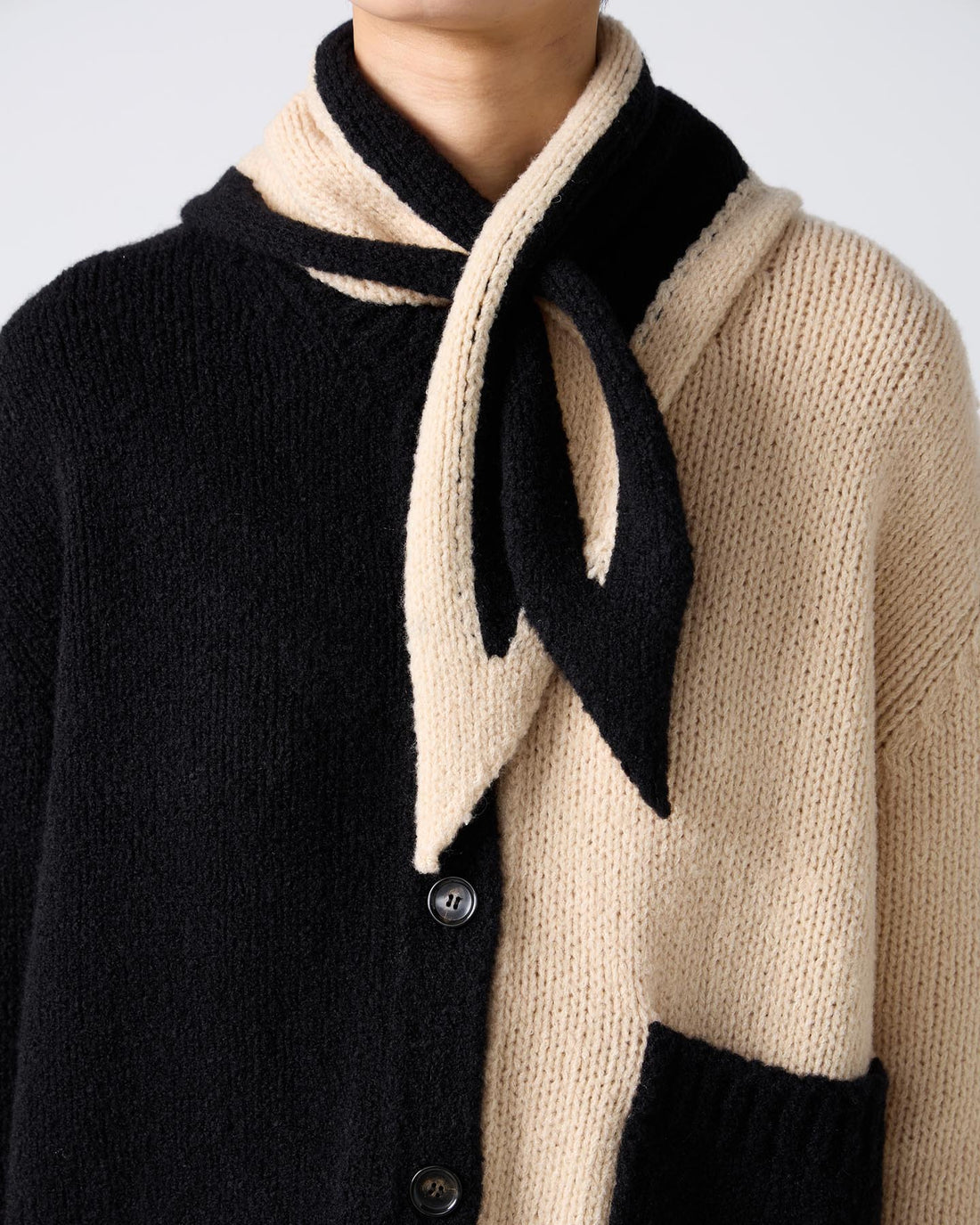 Bicolor Cashmere/Silk Triangle Scarf