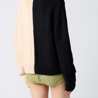 Bicolor Cashmere/Silk Cardigan