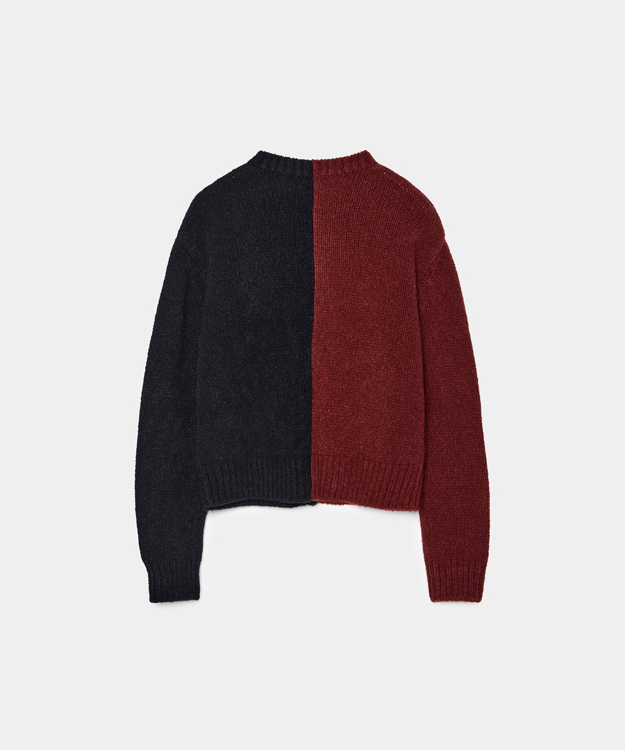 Bicolor Cashmere/Silk Cardigan