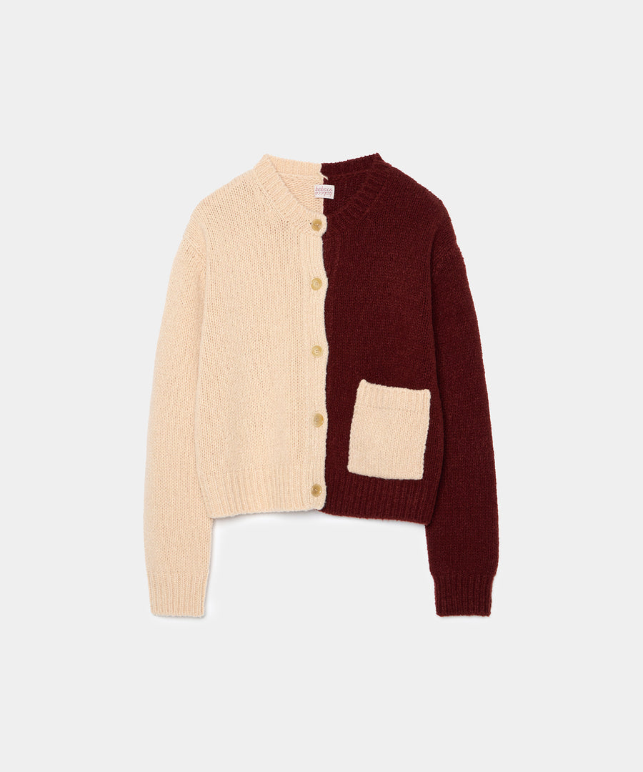 Bicolor Cashmere/Silk Cardigan
