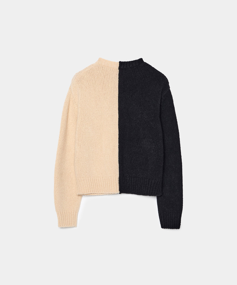 Bicolor Cashmere/Silk Cardigan