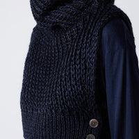 Loose Knitted Silk High Neck Vest