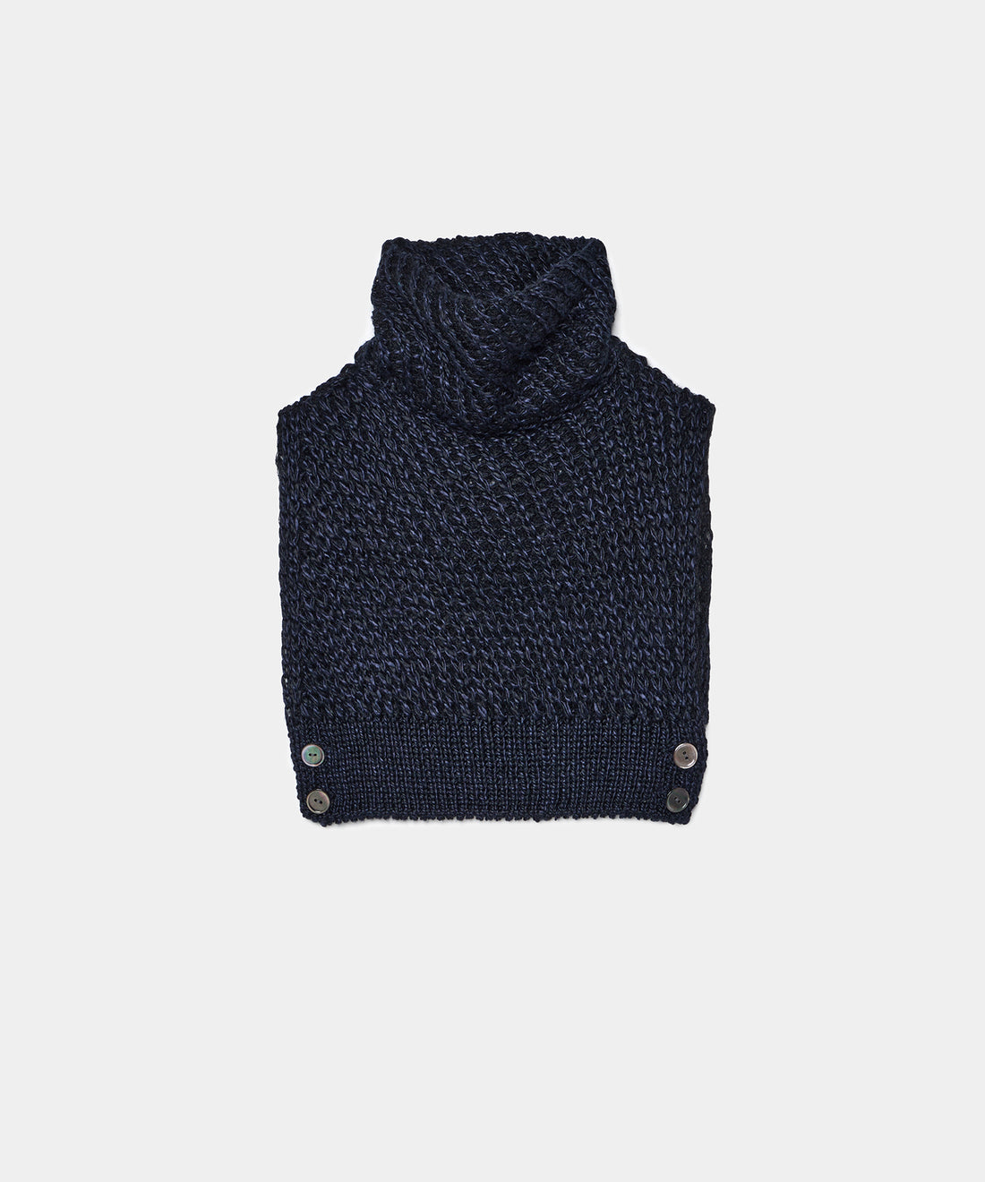 Loose Knitted Silk High Neck Vest