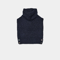 Loose Knitted Silk High Neck Vest