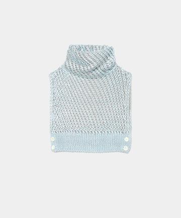 Loose Knitted Silk High Neck Vest