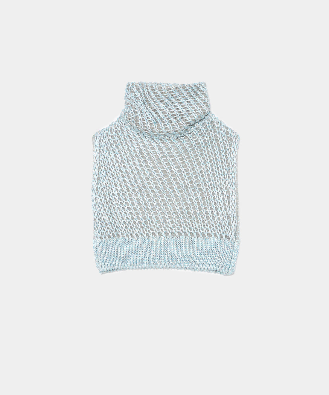 Loose Knitted Silk High Neck Vest