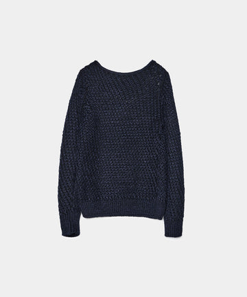 Loose Knitted Silk Pullover