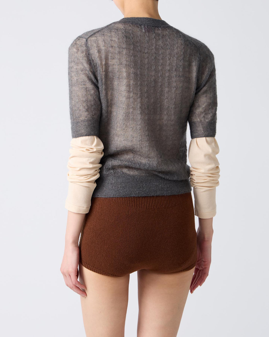 Fine Mohair Silk Half Sleeve Pullover