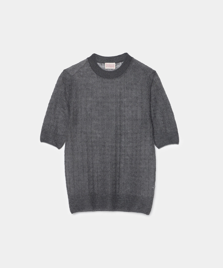 Fine Mohair Silk Half Sleeve Pullover