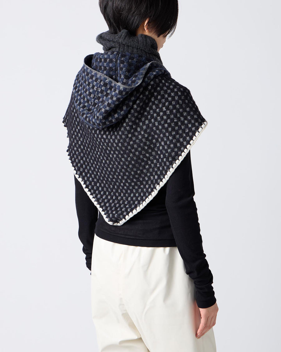 Check Pattern Scarf w/Hood