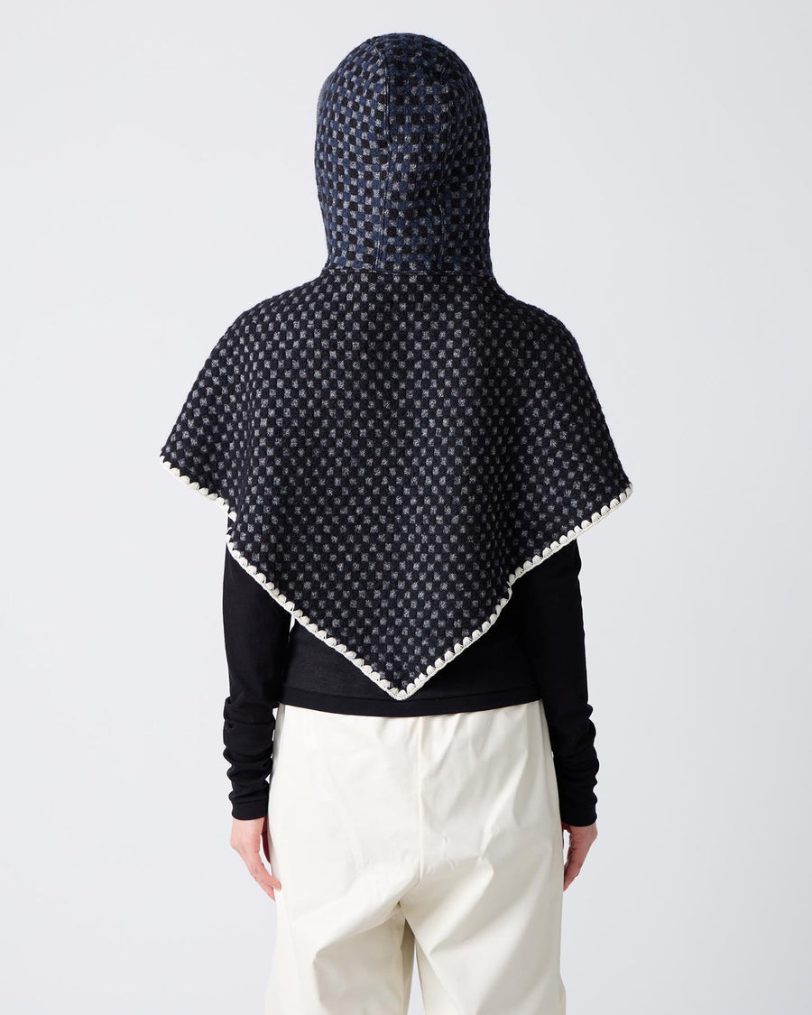 Check Pattern Scarf w/Hood