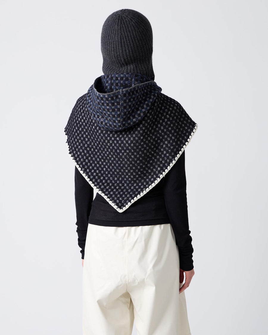 Check Pattern Scarf w/Hood