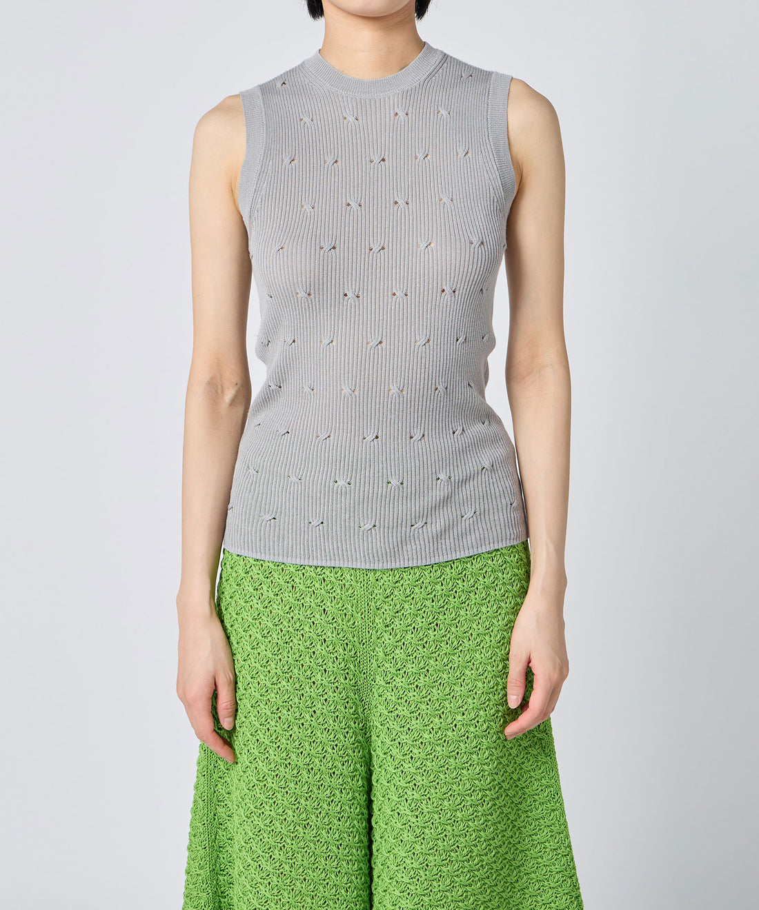 Eyelet Cable Sleeveless Top