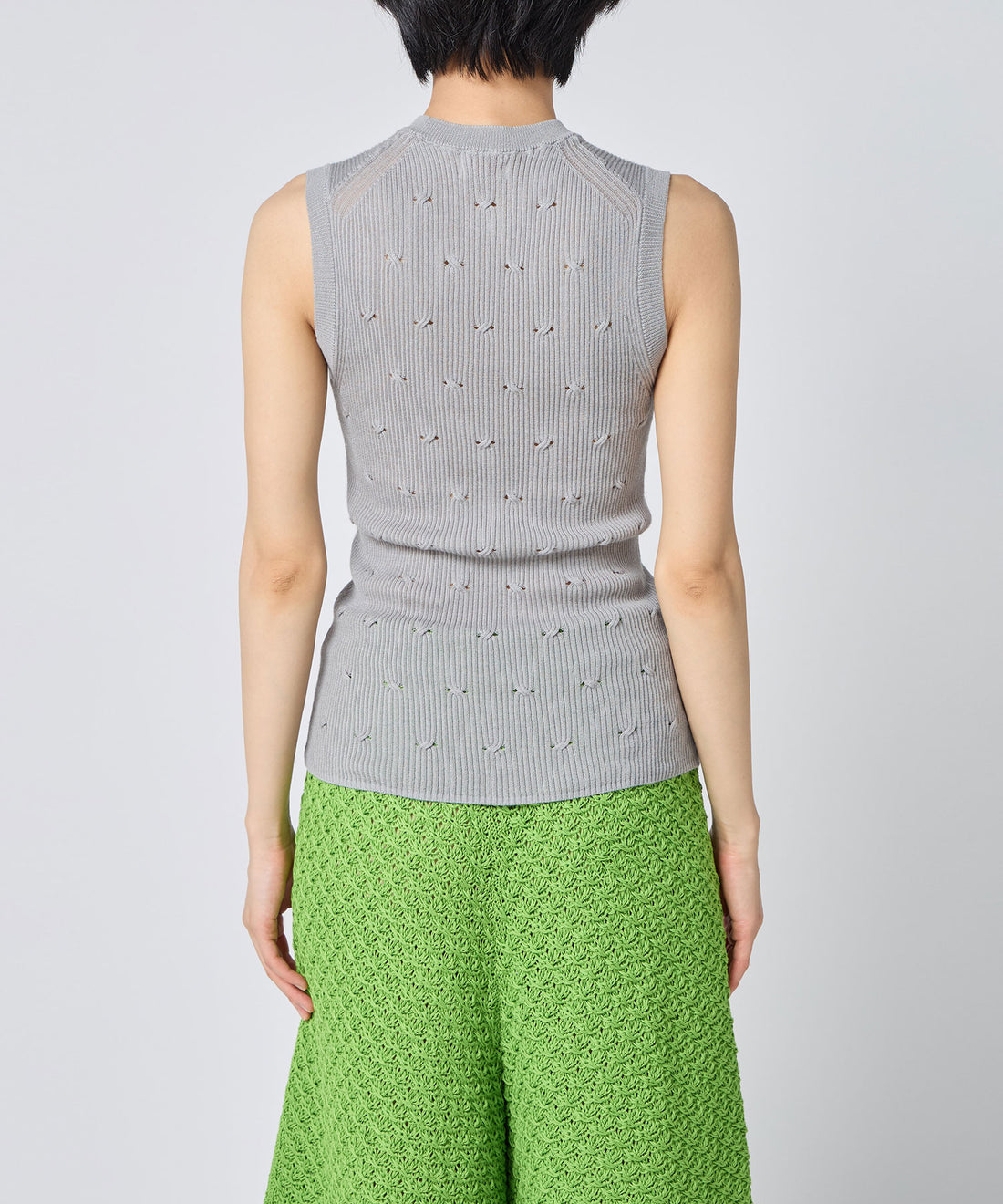 Eyelet Cable Sleeveless Top