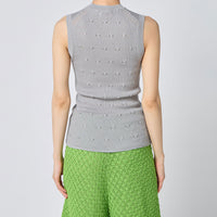 Eyelet Cable Sleeveless Top