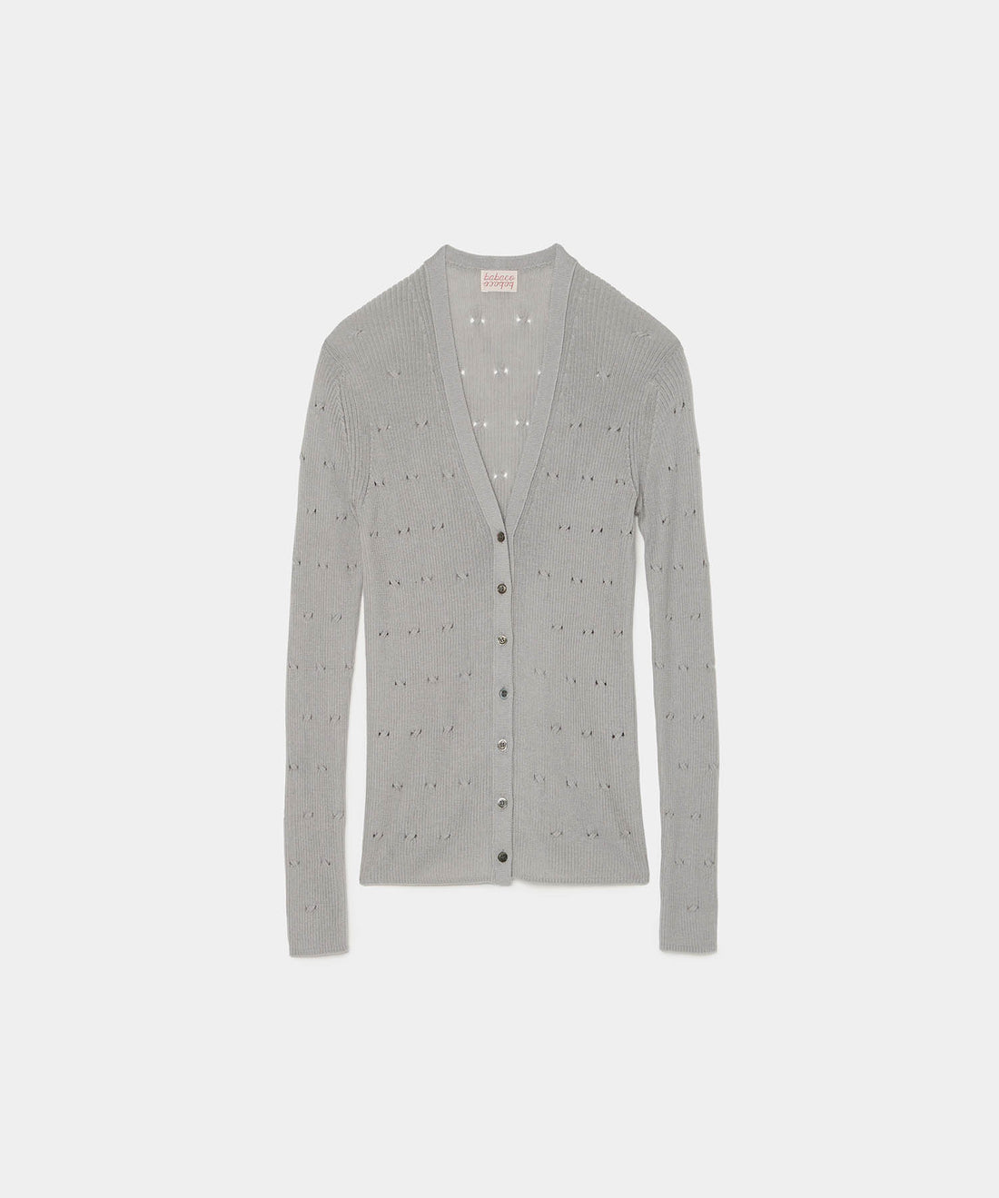 Eyelet Cable V-Neck Cardigan