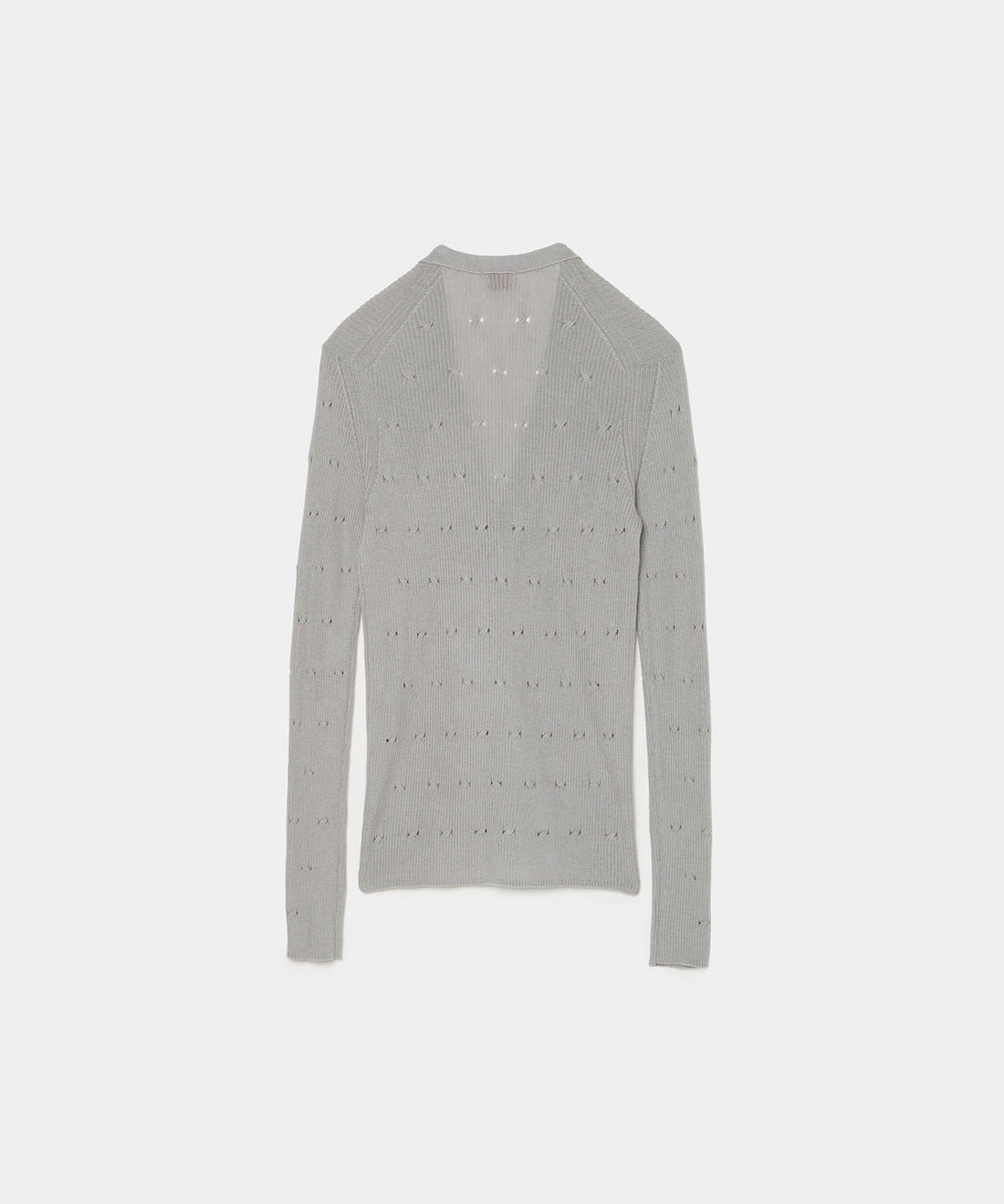 Eyelet Cable V-Neck Cardigan
