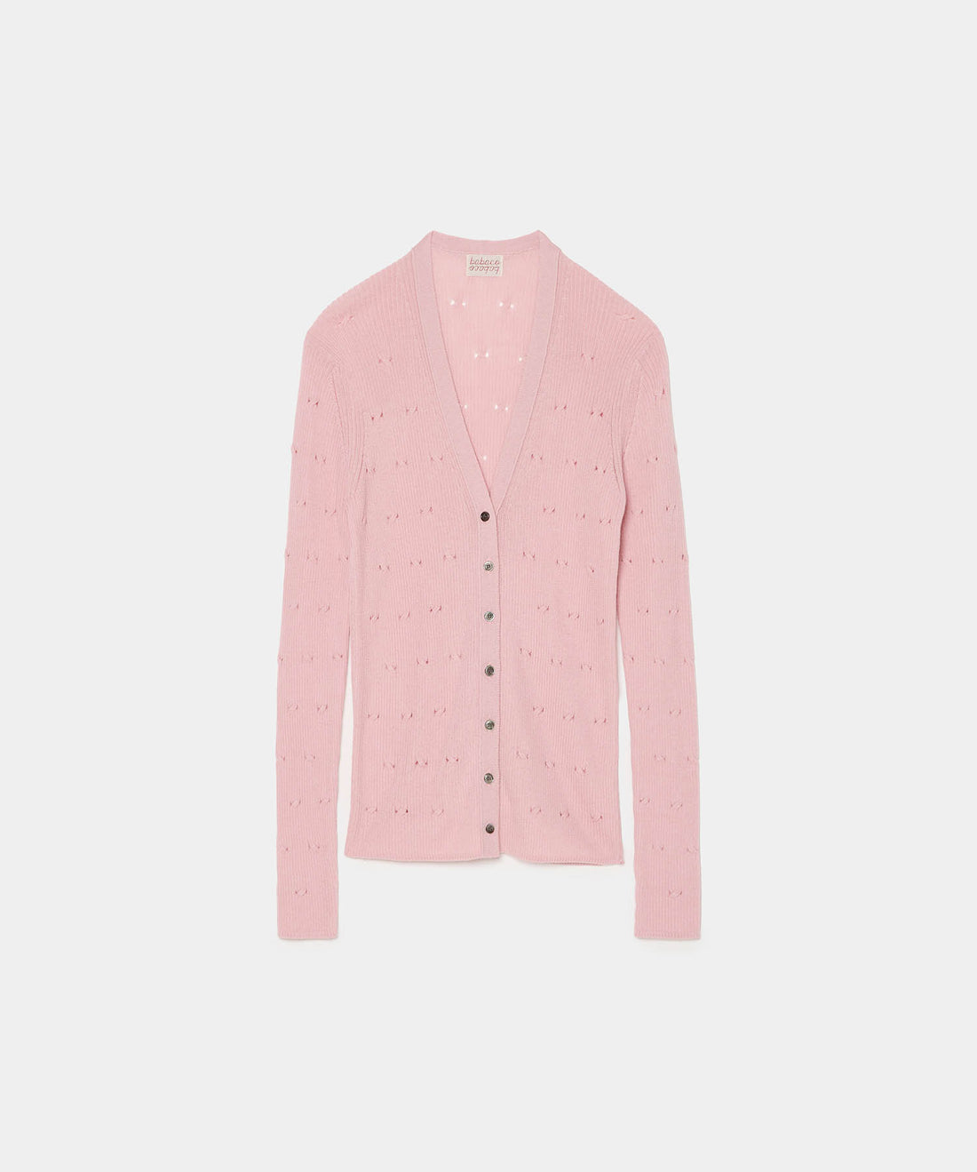 Eyelet Cable V-Neck Cardigan
