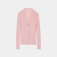Eyelet Cable V-Neck Cardigan