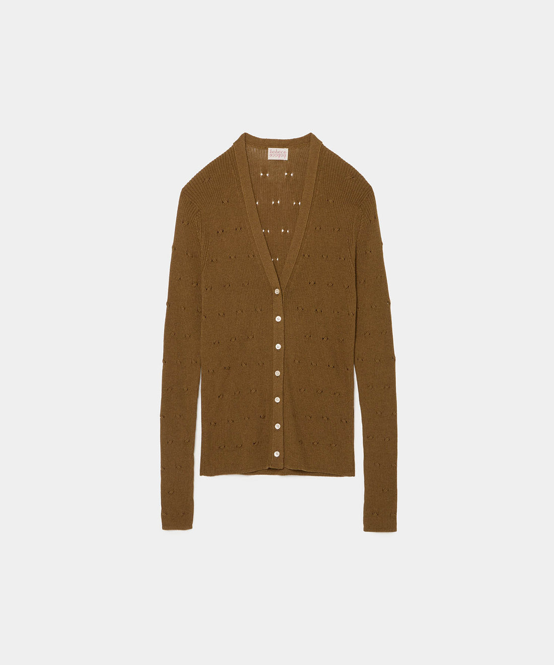 Eyelet Cable V-Neck Cardigan