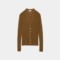Eyelet Cable V-Neck Cardigan