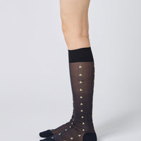 Tiny Flower Sheer Knee High Socks