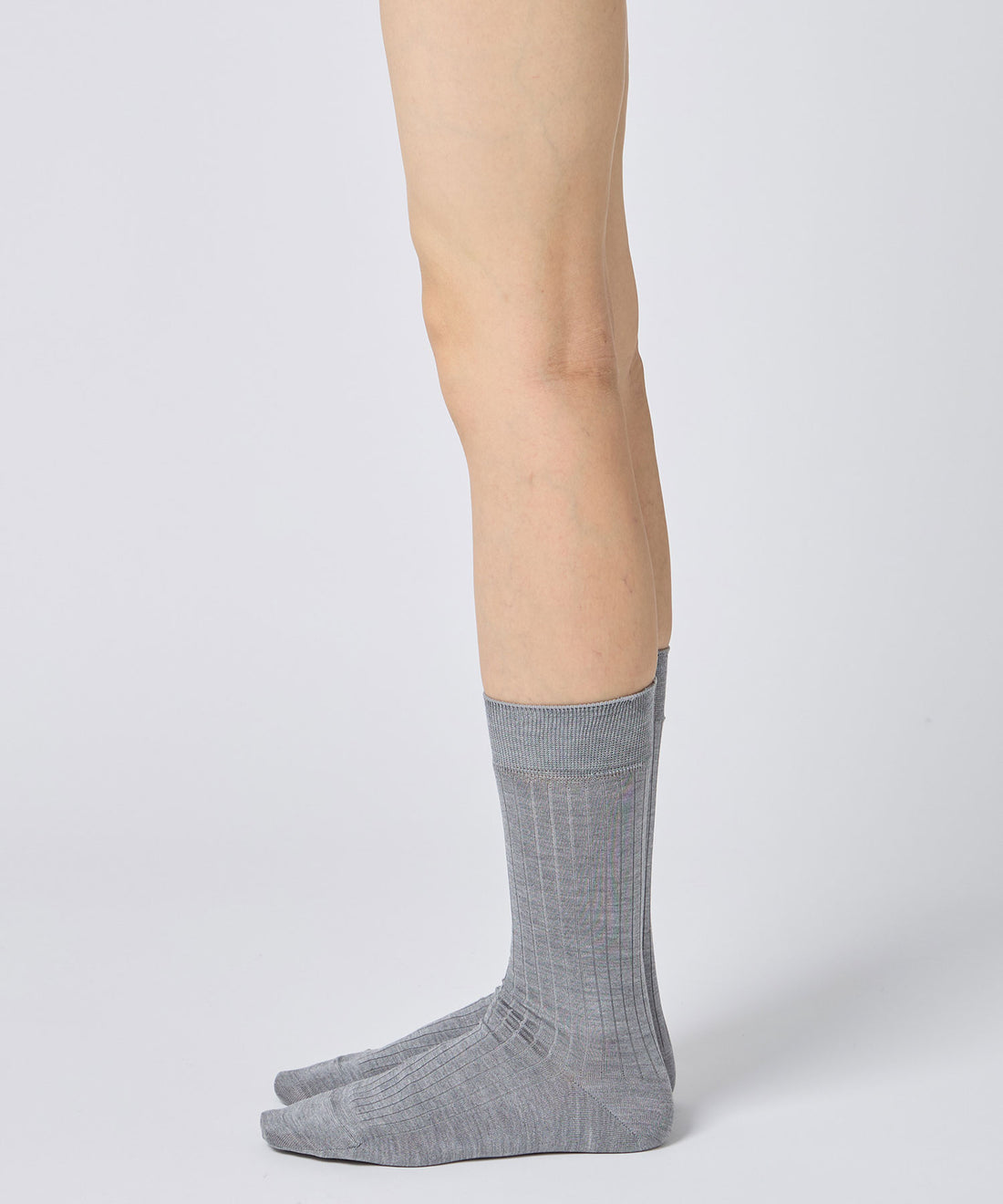 Silk Wide Ribbed Socks
