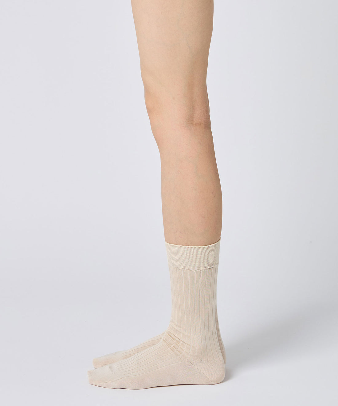 Silk Wide Ribbed Socks